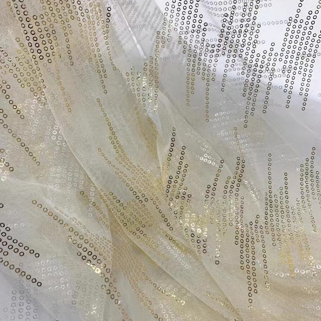 小圈圈烫膜网纱串串珠金银时装童装DIY发饰娃衣洛丽塔蓬蓬裙布料