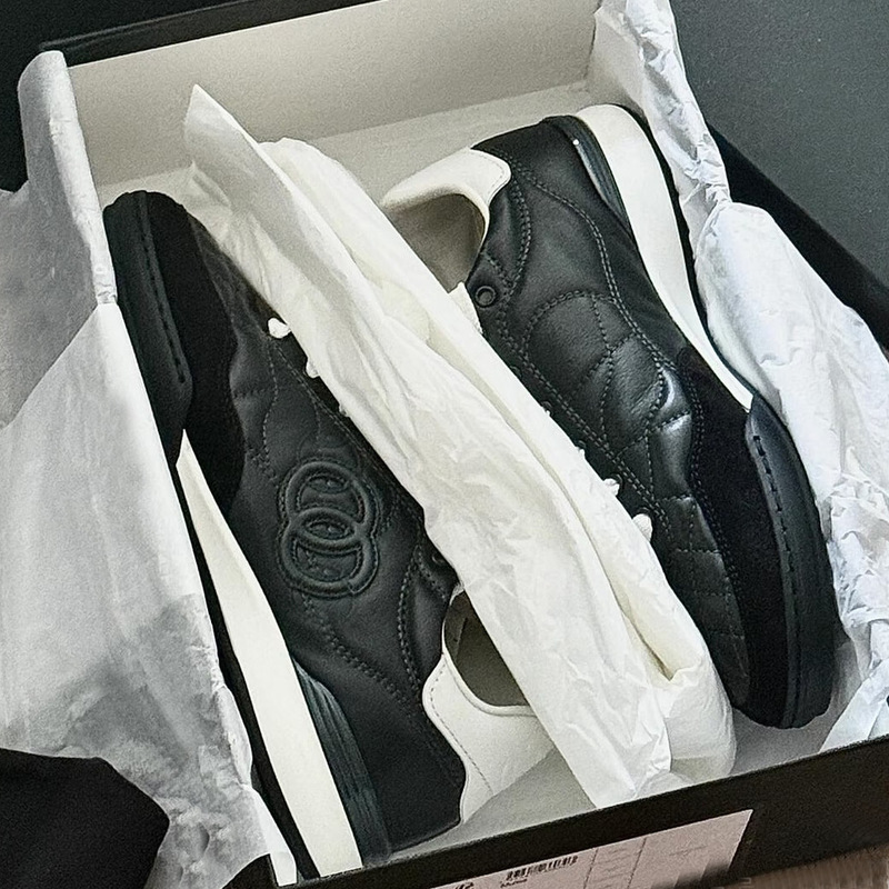 High-End Version 26A Quilted Sneakers Chanel Tennis Trainers Women's Genuine Leather Cross-Border Trade Chanel-Style Sneakers