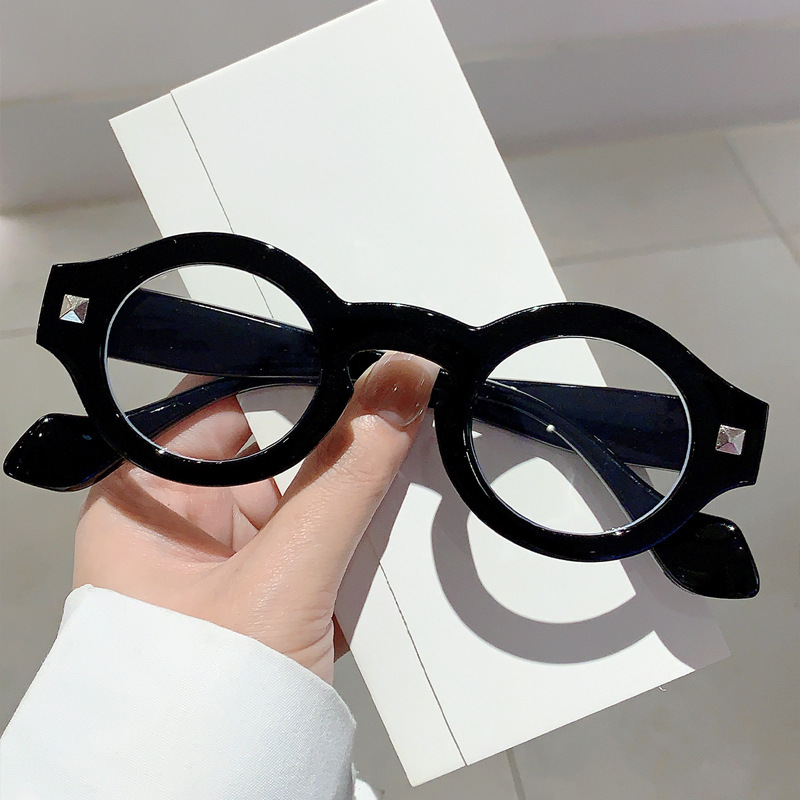 New Retro Round Frame Hawksbill Color Rice Nail Fashionable Anti-Blue Light Mirror Cross-border Hot-selling Distinctive Wide-leg All-match Flat Mirror New Retro Round Frame Hawksbill Color Rice Nail Fashionable Anti-Blue Light Mirror Cross-border Hot-selling Distinctive Wide-leg All-match Flat Mirror