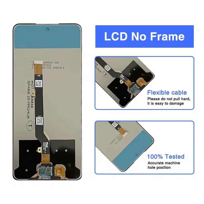 Aplicable a tecno spark20pro teléfono móvil LCD conjunto de pantalla hot40 / x6836 / x6837