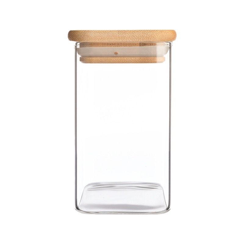 Latas de vidrio cuadradas selladas, tanques de almacenamiento de Amazon, latas de vidrio selladas con tapa, latas de bocadillos, latas de café
