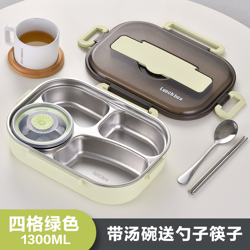 Caja de almuerzo aislada de acero inoxidable 304 para estudiantes de la escuela primaria grado alimenticio compartimento de los niños lonchera trabajador de oficina