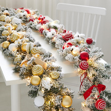 圣诞节装饰品发光加密植绒白色藤条桌面摆件酒店商场橱窗门头布置