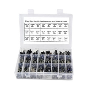Cross-Border Supply of 24 Types of Aluminum Electrolytic Capacitors Boxed 500 Electrolytic Capacitors 0.1Uf-1000Uf