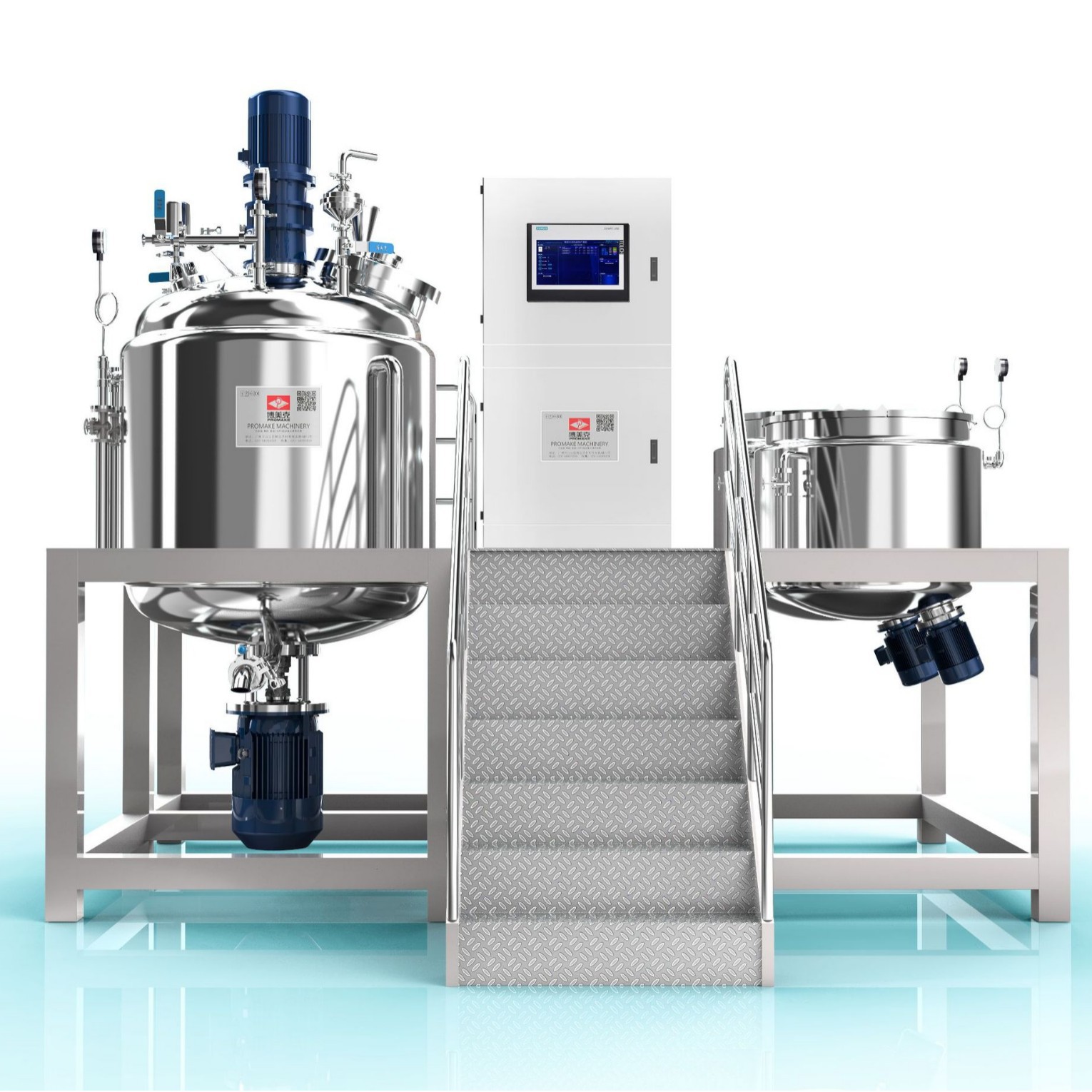 化妆品均质乳化锅捏合+分散+乳化罐+预乳化+后乳化+均质乳化机