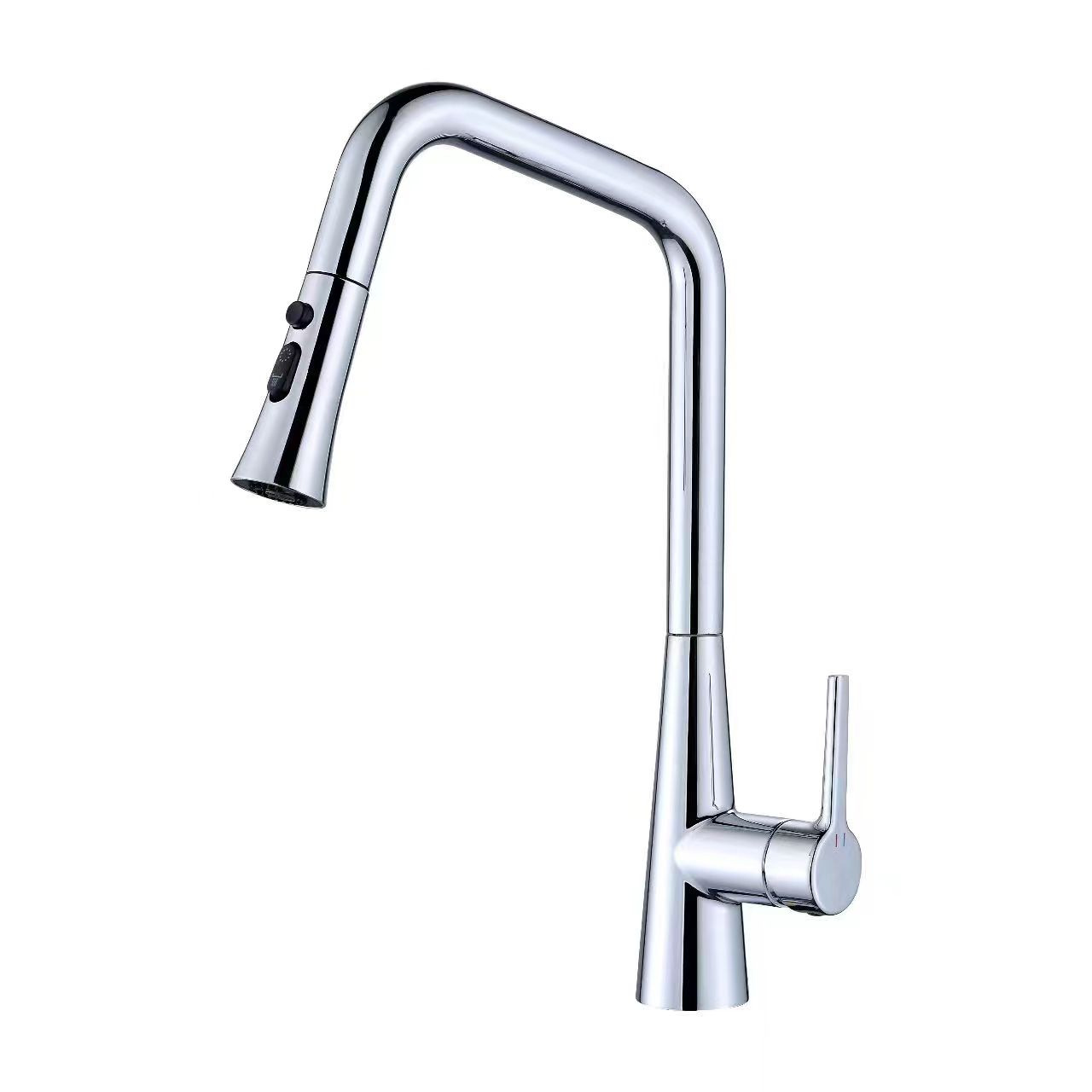 Pistola de cobre gris extraíble grifo de la cocina del hogar sobrealimentado plato universal lavabo caliente y fría grifo a prueba de salpicaduras