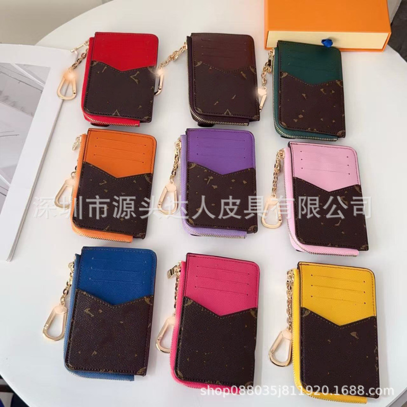 Foreign Trade Hot-Selling Classic Fashion Popular European and American Short Wallet Card Holder Coin Purse Original Leather Wallet Big Brand Zipper Bag