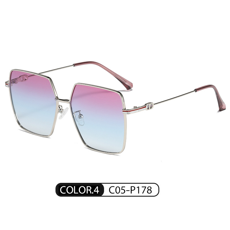 Nuevas gafas de sol de moda de las mujeres de gran marco gafas de sol lisas LS318 transmisión en vivo recomendar protección UV gafas de sol polarizadas