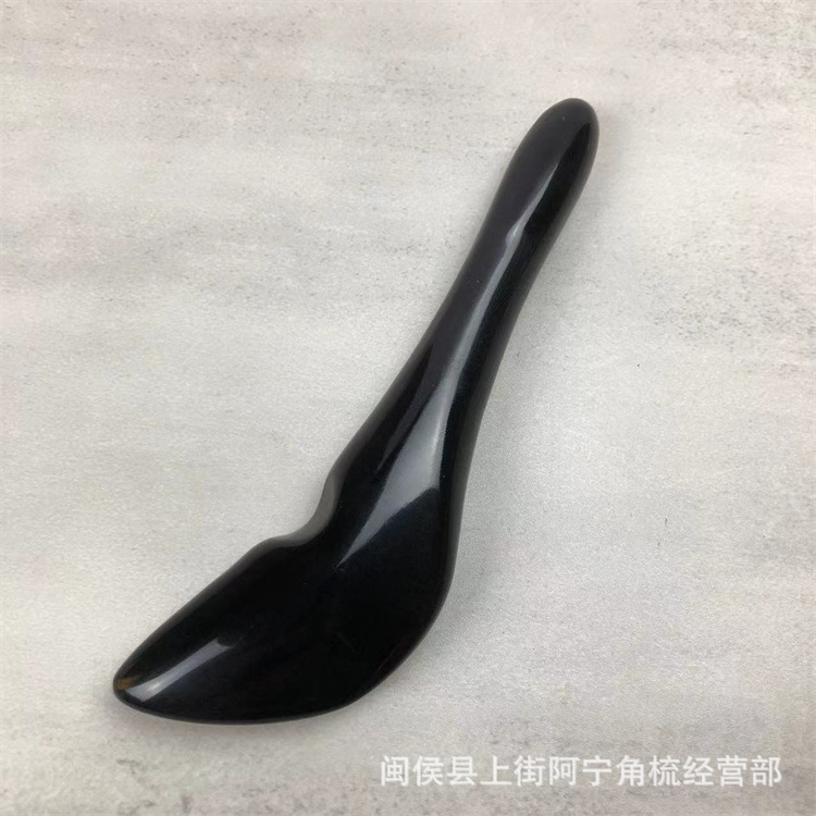 Buffalo Horn Gua Sha Facial Tool 12.5cm Eye Scraping Board Acupoint Pen for Face and Eye Massage overview