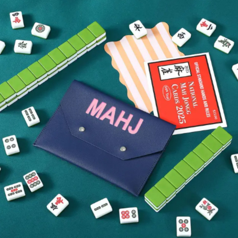 Card Mahjong Storage Bag MAHJ Letter Print Card Game Accessories Bag Board Game Mahjong Storage Bag