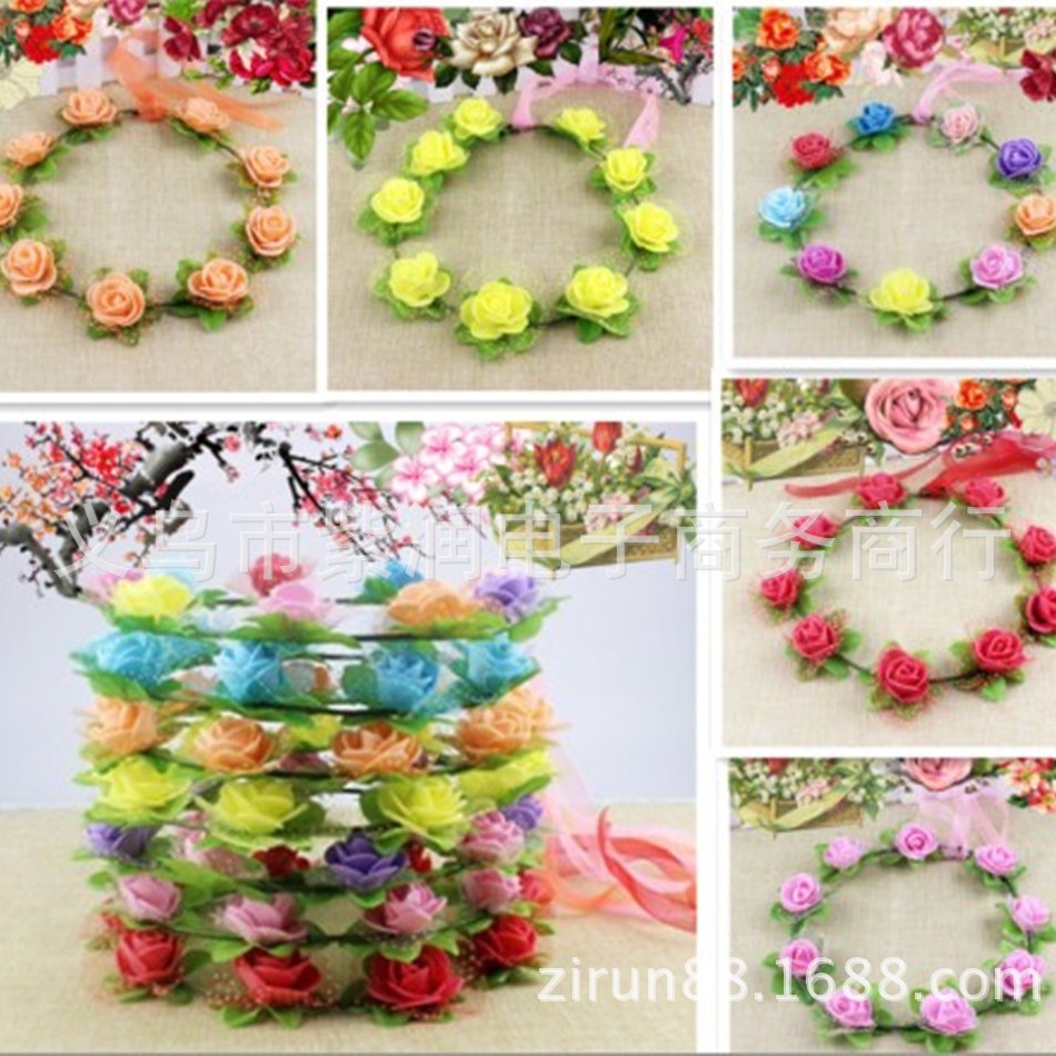 Children's Flower Ring Headwear/Bride Ring Flower Ring Seaside…