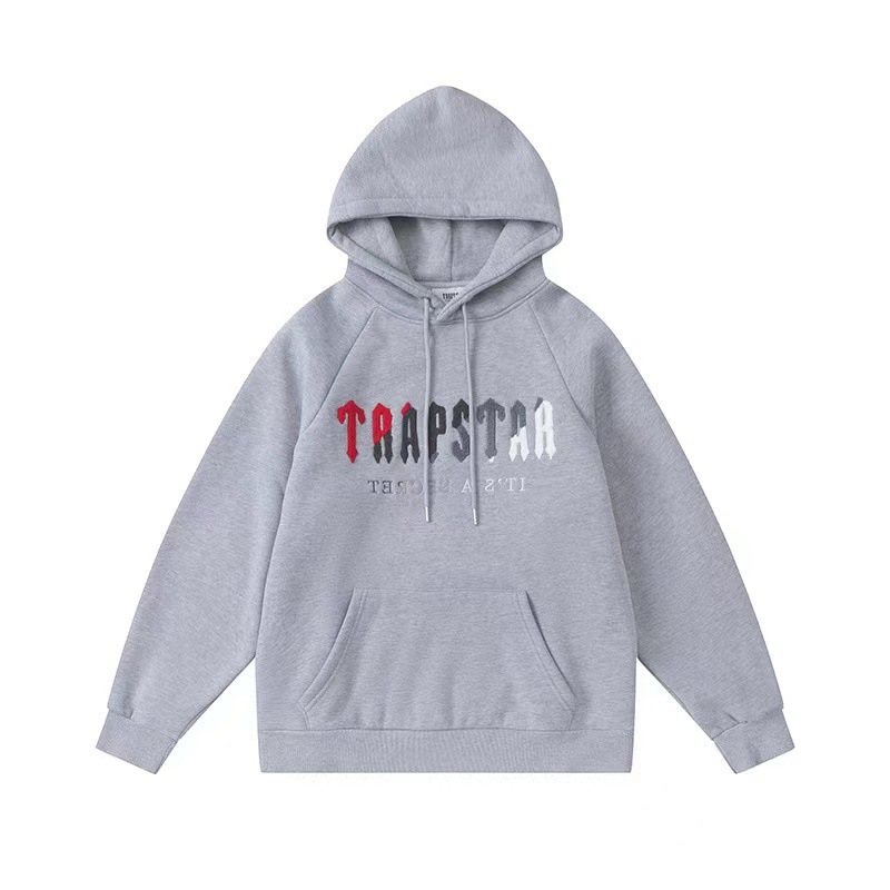外贸Trapstar经典款彩虹渐变字母印花设计感宽松休闲百搭连帽卫衣|undefined