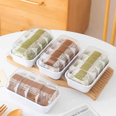 日式蛋糕卷包裝盒打包切塊瑞士甜品夢龍捲透明盒子中式糕點桃酥盒