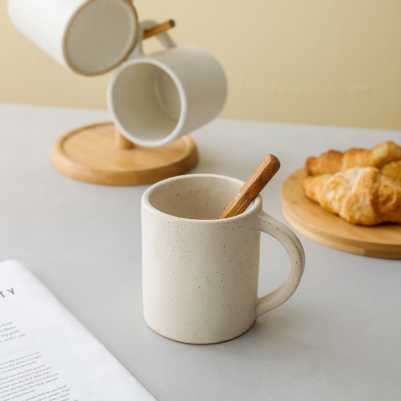Retro Stoneware Mug, Simple and Practical Large-Capacity Drinking Cup, Spotted Clay Household Milk Cup, Coffee Cup Retro Stoneware Mug, Simple and Practical Large-Capacity Drinking Cup, Spotted Clay Household Milk Cup, Coffee Cup