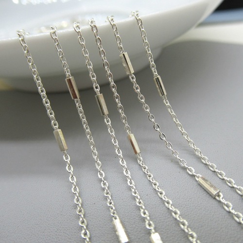Wanli 1+1 chain loose chain pearl chain o-shaped chain s925 sterling silver handmade DIY accessories semi-finished hand and foot necklace strip