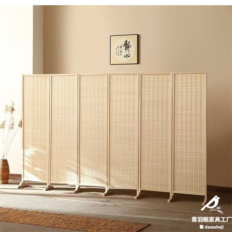 Chinese-Style Folding Screen Partition, Simple Modern Living Room Entrance Wall, Movable Folding Screen, Hotel Solid Wood Bamboo Screen Partition Chinese-Style Folding Screen Partition, Simple Modern Living Room Entrance Wall, Movable Folding Screen, Hotel Solid Wood Bamboo Screen Partition