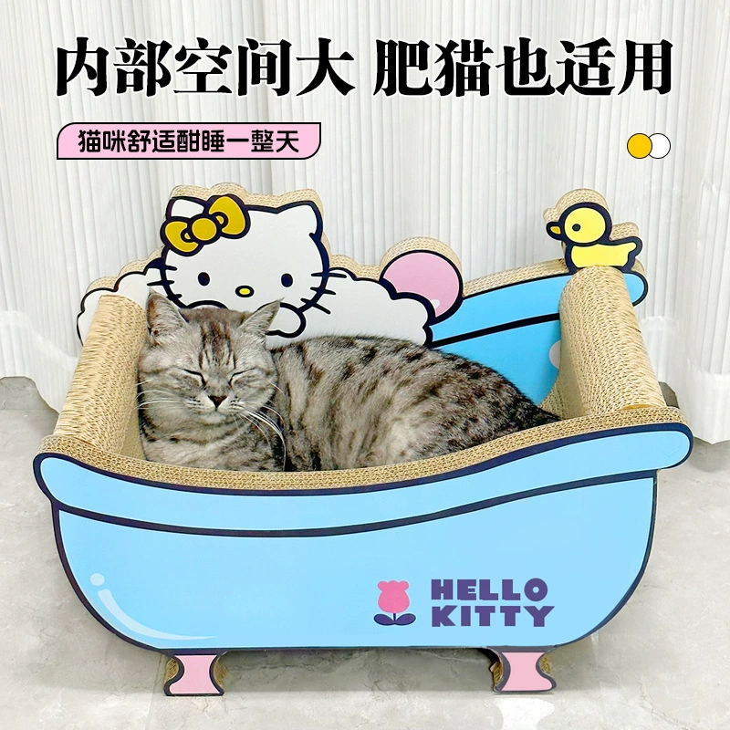 Доска для когтей HelloKitty, кошачье гнездо, кошачья кровать, оптовая продажа с фабрики, гофрированные материалы для кошек