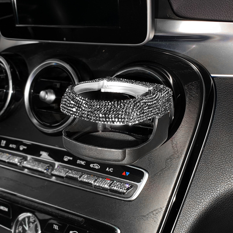 Diamond-studded Cup Holder: Qìchē Car cup holder/beverage holder - black