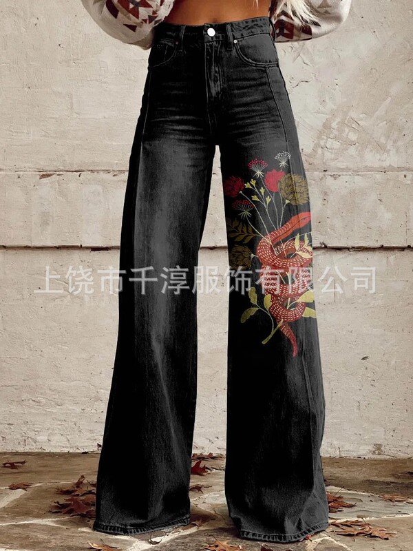 スポット卸売人気独立系サイト Xiyin AliExpress ヨーロッパとアメリカの貿易大きいサイズの女性のカジュアルパンツ薄い模造ジーンズ|undefined