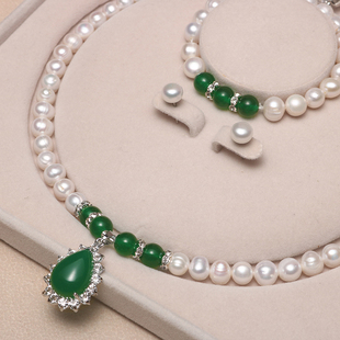 Palace Natural Freshwater Pure Pearl Necklace for Women Mother-in-law Agate Clavicle Chain Mother's Day Jewelry Gift