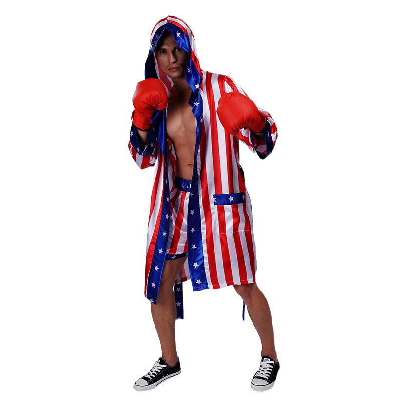 Halloween adulto boxeador de los hombres juego de rol traje de la etapa grande masculino boxeador partido rendimiento traje