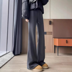 加绒微喇叭裤女2025新款秋冬季小个子运动裤秋冬灰色卫裤休闲裤子