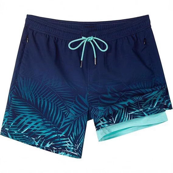 Men's Swim Trunks with Compression Lining Swim Shorts Quick Dry Swimsuit Swimsuit Pocket Beach Trunks