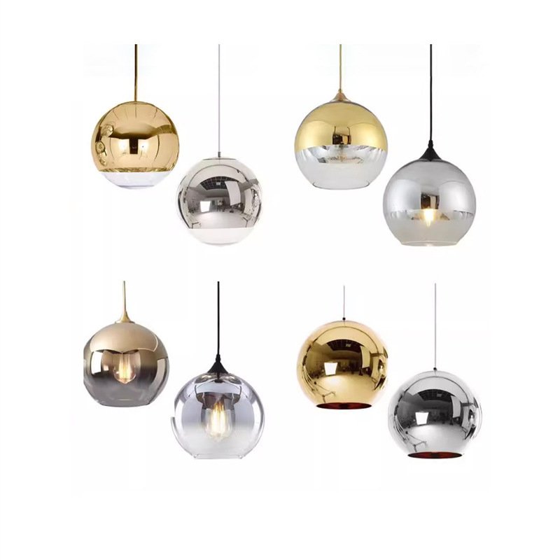 Nordic Glass Ball Chandelier Lampshade Restaurant Bar Single Head Art Designer Light Luxury Golden silver Small Chandelier