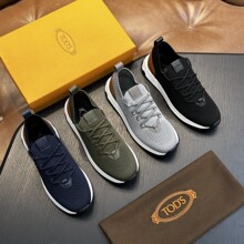 TOD‘S家春秋季针织面网布透气休闲鞋真皮拼接舒适运动鞋潮流男鞋