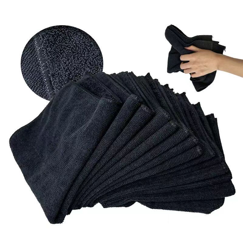 Black Towel temu Hot-selling Warp Knitted Absorbent Household Kitchen Rag Car Wash Car Wash Cross-border Black Square Towel Black Towel temu Hot-selling Warp Knitted Absorbent Household Kitchen Rag Car Wash Car Wash Cross-border Black Square Towel