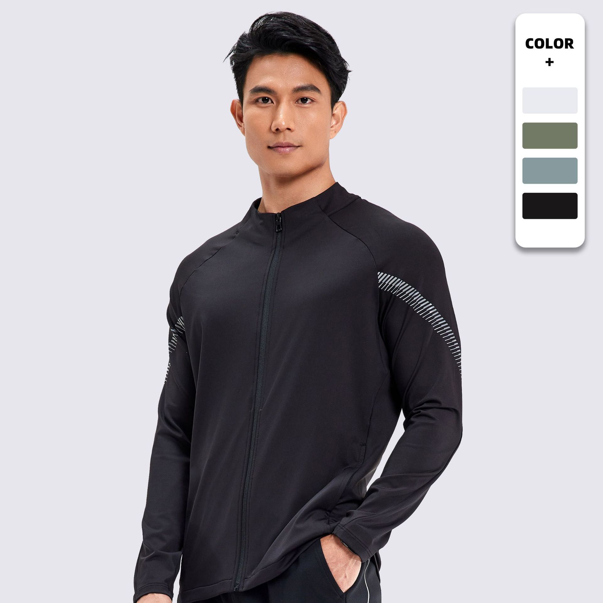 Dijia Cremallera Ropa de secado rápido Camiseta deportiva Camiseta al aire libre para hombres Entrenamiento de moda Ciclismo Correr Ropa de fitness Chaqueta para hombres