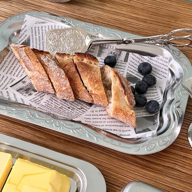 M & английская ретро-поднос с рисунком металлический поднос для еды бытовая коммерческая поднос для хранения прямоугольная закуска с фруктовой тарелкой