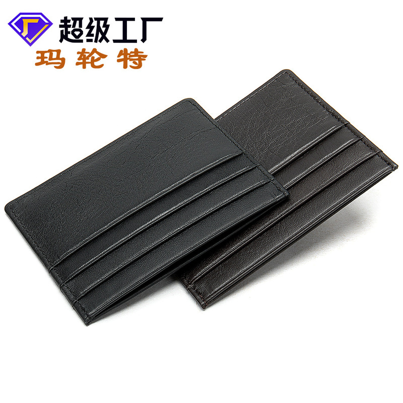 Malun special head layer cowhide card bag fashion simple card set unisex leather bank card holder wholesale