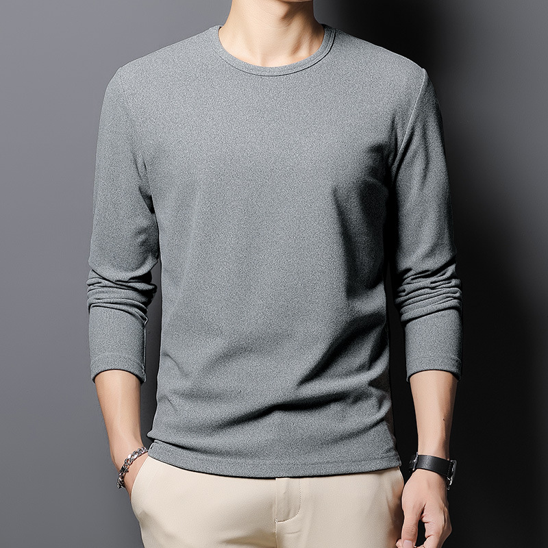 SMR24 라이트그레이(라운드넥-양면벨벳)