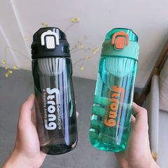 Summer Large Capacity Water Cup for Men Students Simple Korean Style Pocket Cup with Tea Separator Portable Shockproof Spring Lid Plastic Cup