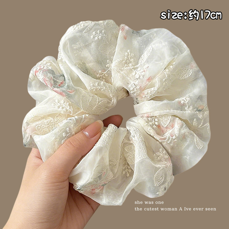 Nuevo scrunchie de encaje multicapa 2026 para mujer, lazo para el pelo de alta gama, accesorio suave para el cabello estilo coreano.