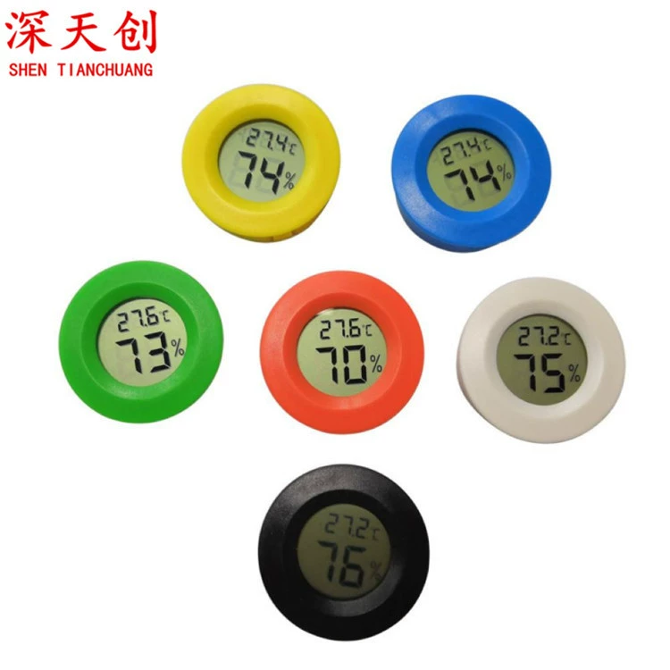 Круглый электронный Термогигрометр Рептилия Электронный Термогигрометр Акриловая коробка Альпинистская коробка Термометр