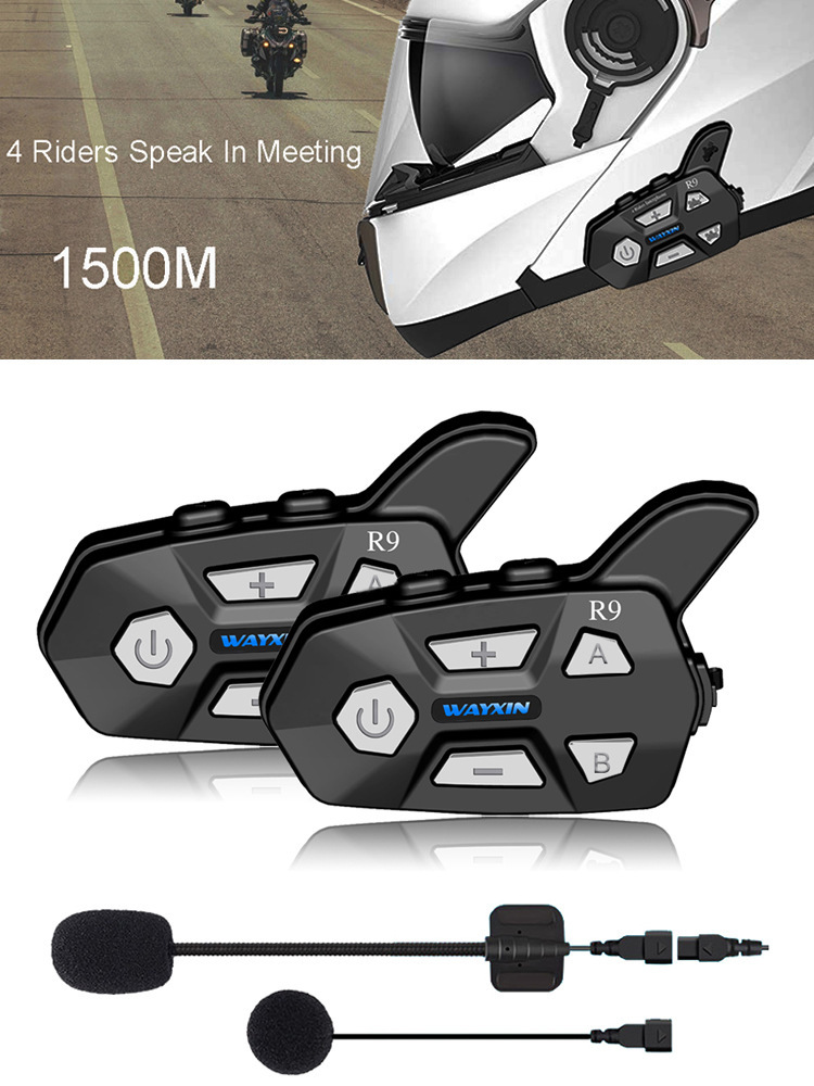Motorcycle Helmet Bluetooth Intercom Wayxin R9 Bluetooth Headset Helmet Headset Motorcycle Headset