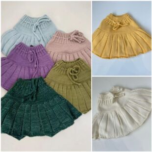 Ins Explosions 2024 Spring/Summer mp Series Same Style Girls Super Soft Knitted Culottes Sweater Pants Overskirt NY