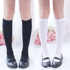 春秋冬天鹅绒日系JK袜子制服学生袜黑色长袜长筒袜子女小腿袜中筒