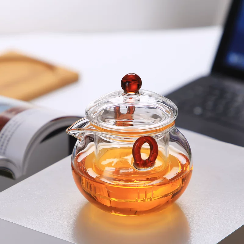 Glass flavored tea, teapot, filter, liner, grabber, red (black) tea, tea cup