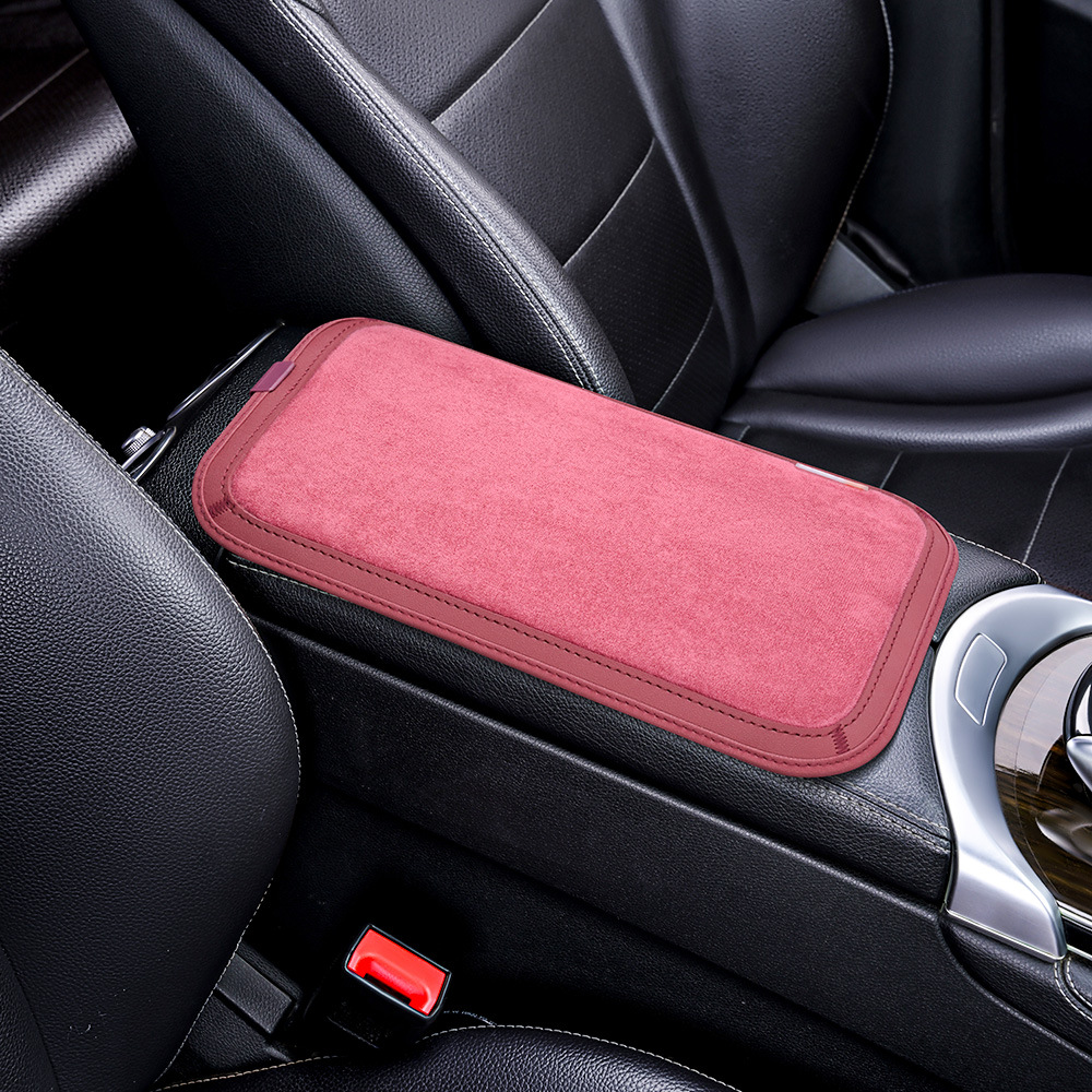 Car Armrest Pad Faux Leather Comfortable High Elastic Sponge Elbow Support