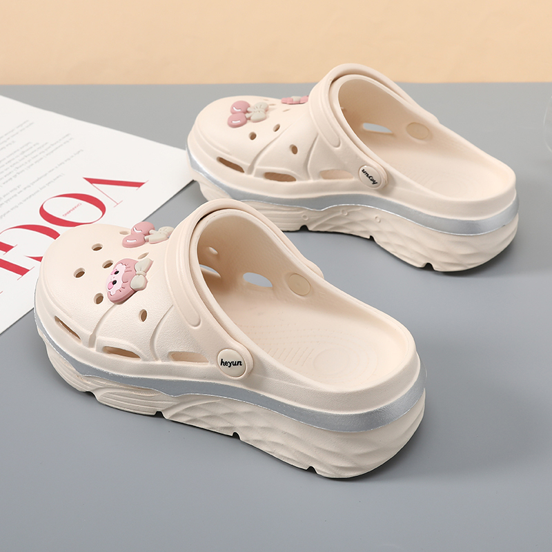 Hole Shoes Women's 2024 Summer New Thick Sole Dung Sense Outwear Sports Slippers Heightened Beach Sandals