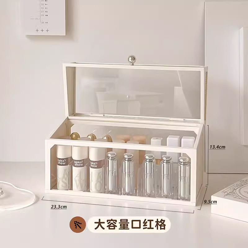 化粧品ボックス収納ボックスデスクトップ高級感家庭用透明防塵化粧台スキンケア用品引き出し棚|undefined