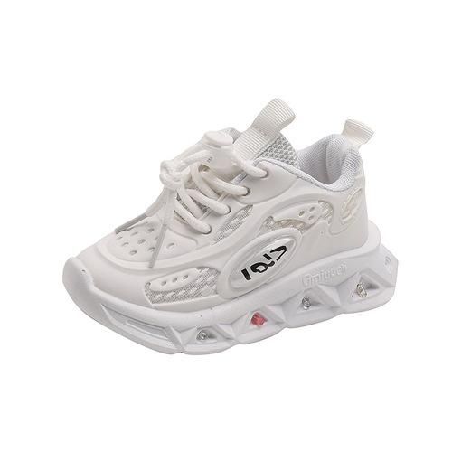 New fashionable sports luminous spring and autumn breathable casual shoes with lights for small and medium-sized children lightweight soft-soled baby toddler shoes