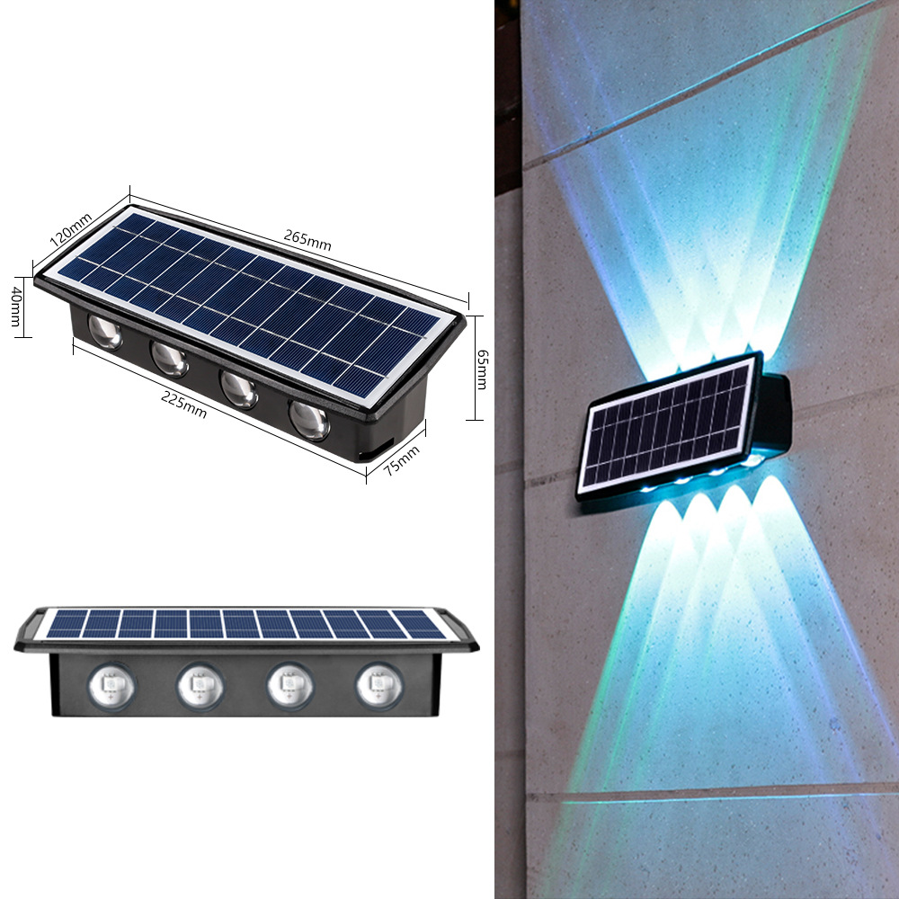 Lente convexa solar lámpara de pared lámpara de lavado hogar avanzada lámpara de paisaje impermeable Villa patio jardín arriba y abajo lámpara de pared