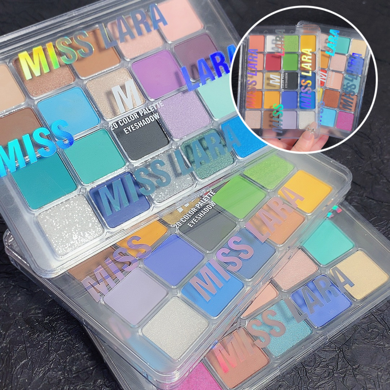 Miss Lara 20-color eyeshadow palette: Dazzling Avocado Glitter, Pearlescent, Matte, student stage Eyeshadow makeup details Picture