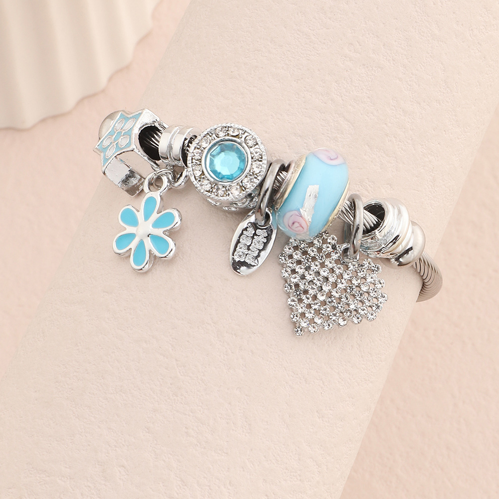 fashion retro owl butterfly flower heart alloy bracelet