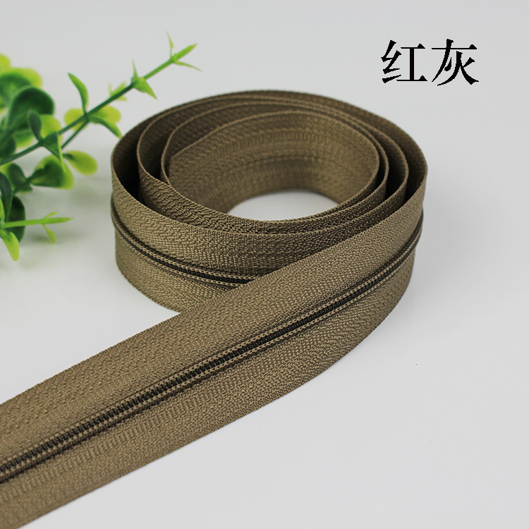 Bolsa DIY accesorios de tela ropa cremallera tirón cabeza accesorios de cuero N ° 5 color largo nylon sola cabeza doble cabeza