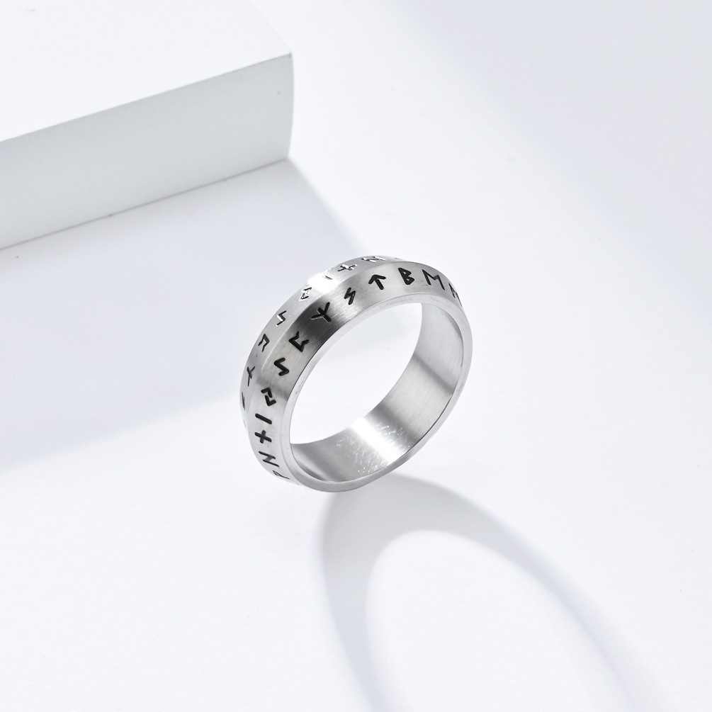 13g Weight Rings Classification 7, 8, 9 Ring Size 1 Piece Quantity Casual, Daily Occasion Titanium Steel Material Symbol Pattern Unisex Gender Polishing Design Hip-Hop Style Hip-Hop Symbol Titanium Steel Polishing Unisex Rings 5
